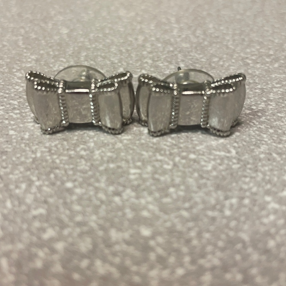 Kate Spade silver bow earrings